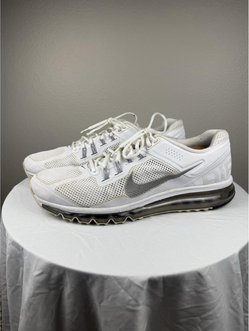 Nike Air Max 2013 Mens Size 15 White Gray Running Shoes Sneakers 554886-100